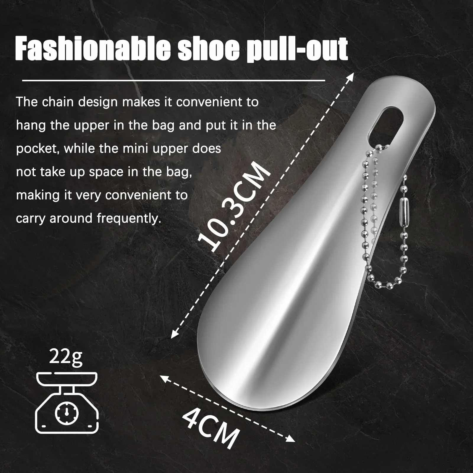 10cm Easy Carry Mini Black Shoehorn Metal Durable Stainless Steel Portable Fashion Key Ring Shoe Horns Accessories  Aid Tool image 3