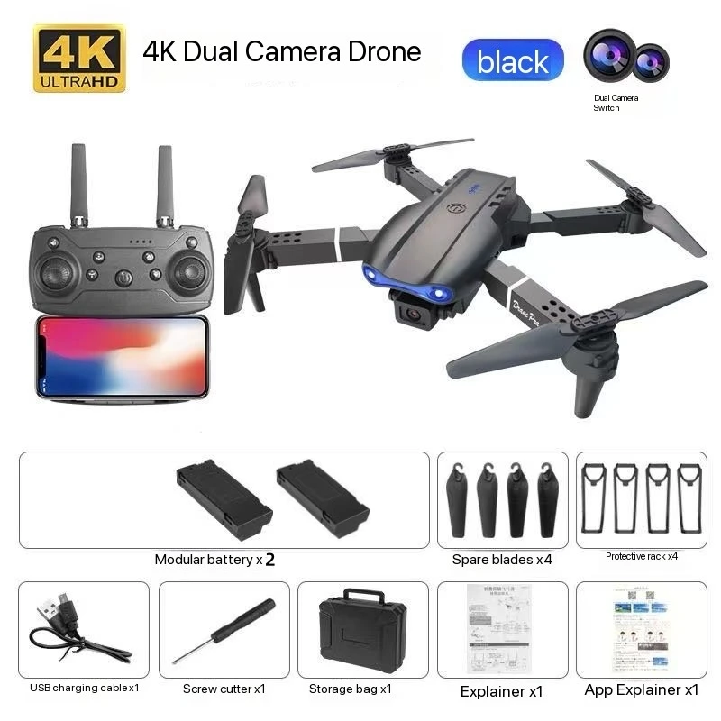E99 Drone Quadcopter Remote Control Handle Four Axis Aircraft HD 6K Photography UAV Altitude Fixation Helicopter Toys