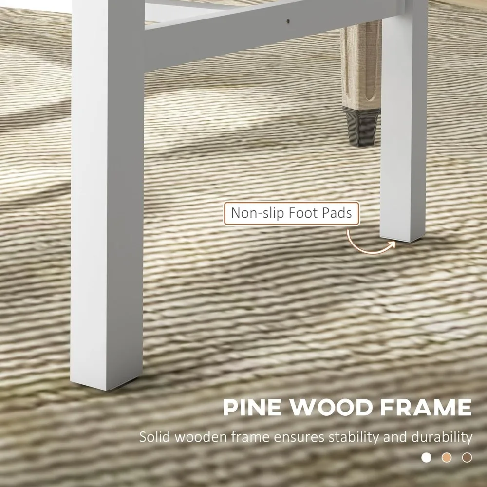 Set di 4 sedie da pranzo in stile fattoria, sedute in legno con schienale a doghe per cucina e sala da pranzo, adatte per soggiorno e sala da pranzo