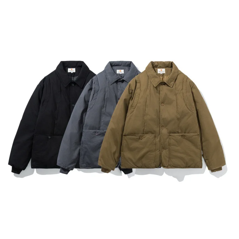 سترة شتوية على طراز Amekaki الياباني للرجال سترات فضفاضة غير رسمية للرجال سترة واقية سميكة ودافئة سترة للرجال والنساء #5