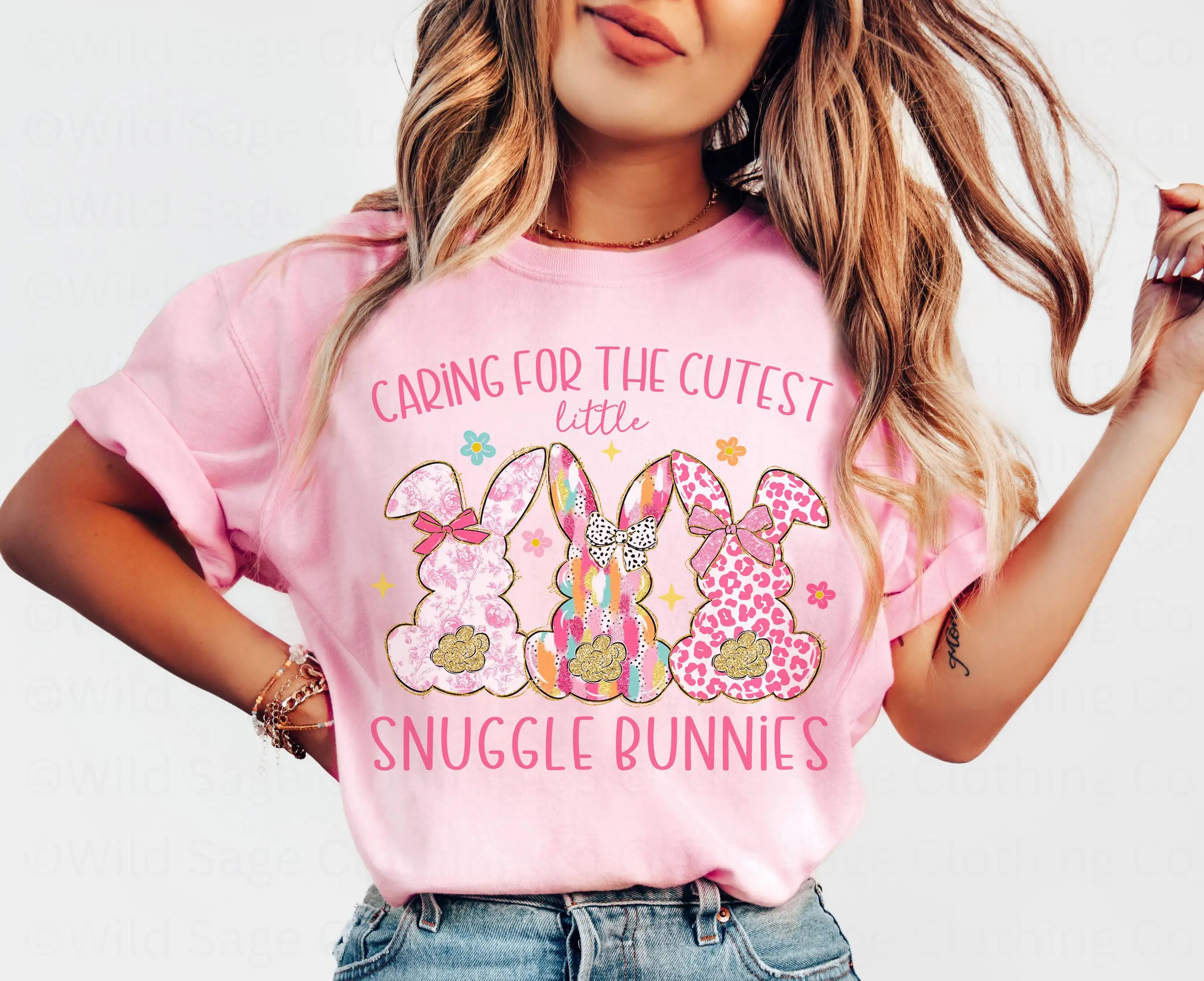 Camiseta de enfermera de conejito de Pascua, madre, bebé, Nicu, Picu pediátrico para