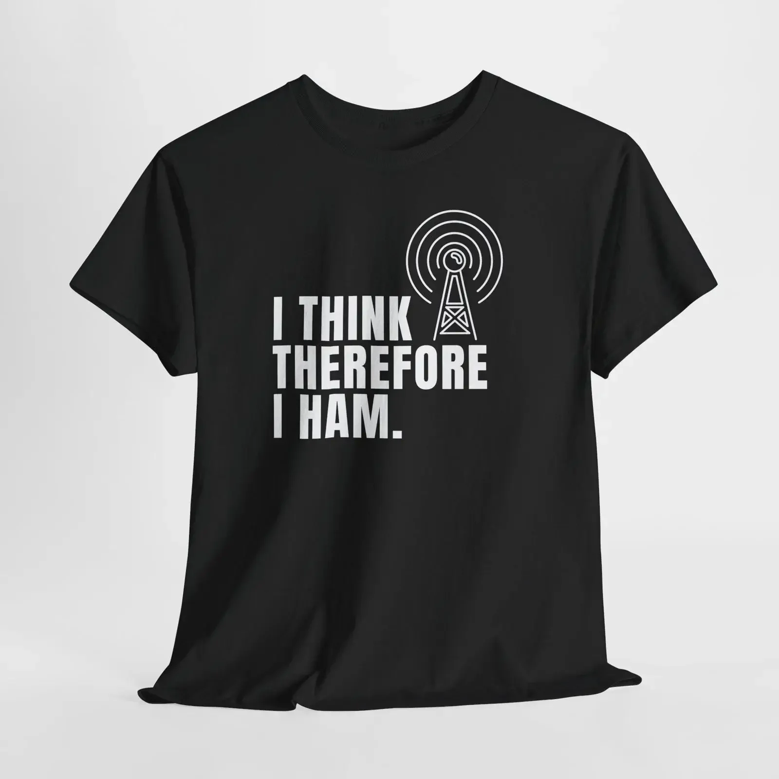 I Think Therefore Ham Radio T Shirt Funny Operator  vintage Washed fashion Soft Stretched Casual graphic Comfortable Unisex