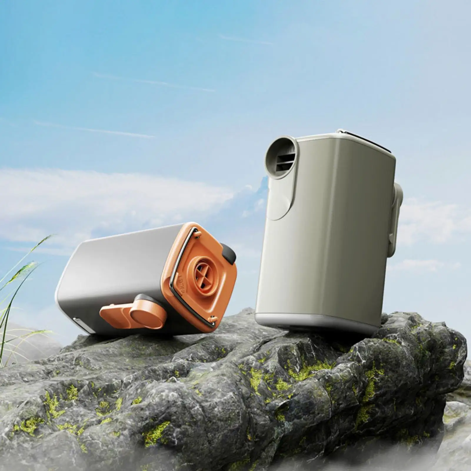 Portable Air Pump Electric Inflator with Camping Light and 5 Nozzles Rechargeable Mini Air Pump for Inflatables Floats Mattress