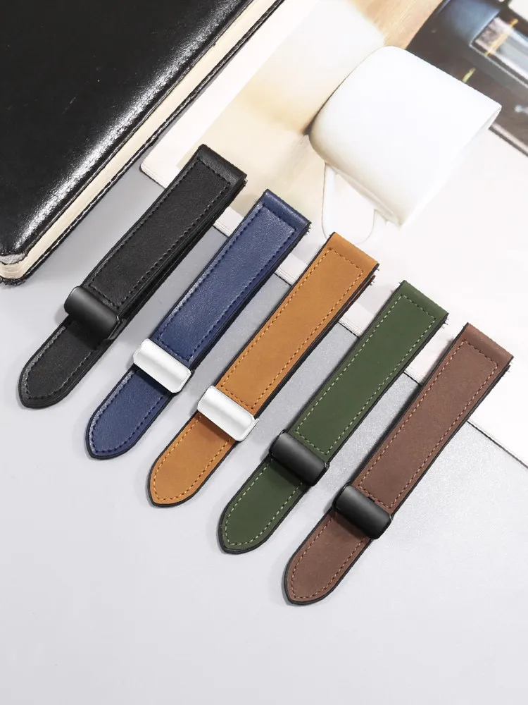 Suitable for Cartier Tank Silicone Watch with Blue Balloon, Darth Vader Convex Magnetic Buckle Men's Leather Bracelet