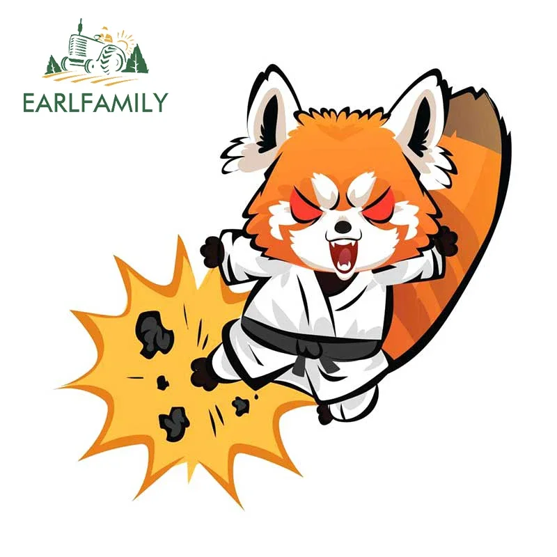 EARLFAMILY 13cm x 12.7cm Red Panda Warrior Car Stickers Waterproof Animal Vinyl Auto Body Decals Funny Surfboard Car Styling