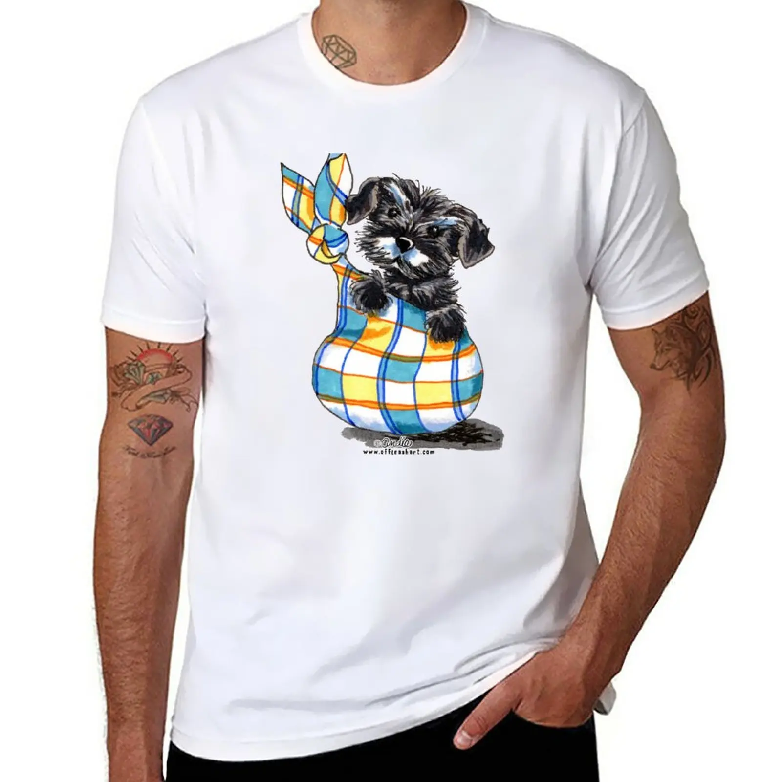 New Miniature Schnauzer Sack Puppy T-Shirt new edition t shirt T-shirt for a boy anime clothes mens t shirt graphic