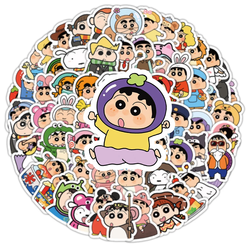 10/30/50/100pcs Funny Classic Anime Crayon Shin-chan Stickers Cartoon Decals for Kids Toy Laptop Notebook Phone Sticker Packing