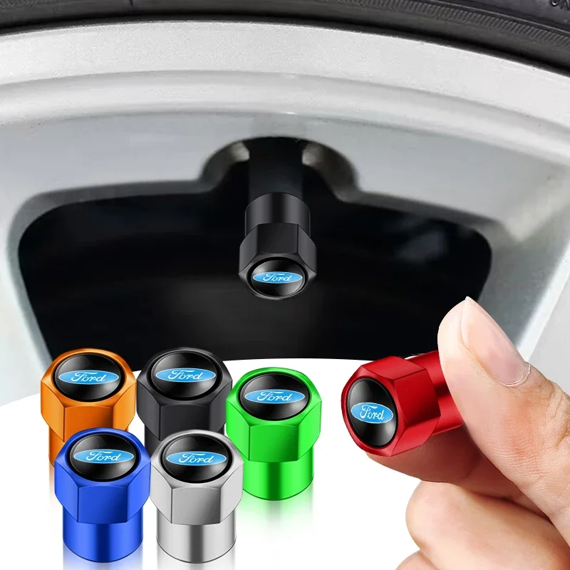 4Pcs Car Logo Wheel Tire Valve Stem Caps Cover For Ford Focus 2 MK2 3 4 MK3 ST Mondeo Festiva Fusion Suit Fiesta Mustang Ranger