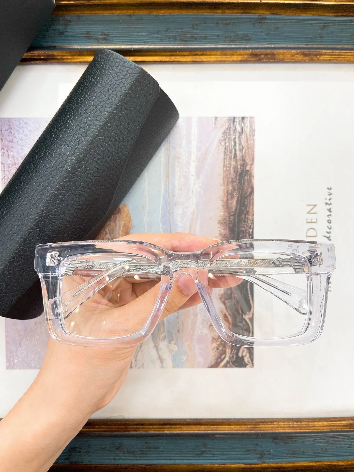 Belight Optical Japan Design Big Square Ultra spesso fatto a mano Italia Acetato Vintage Retro Occhiali da vista in acetato M1033