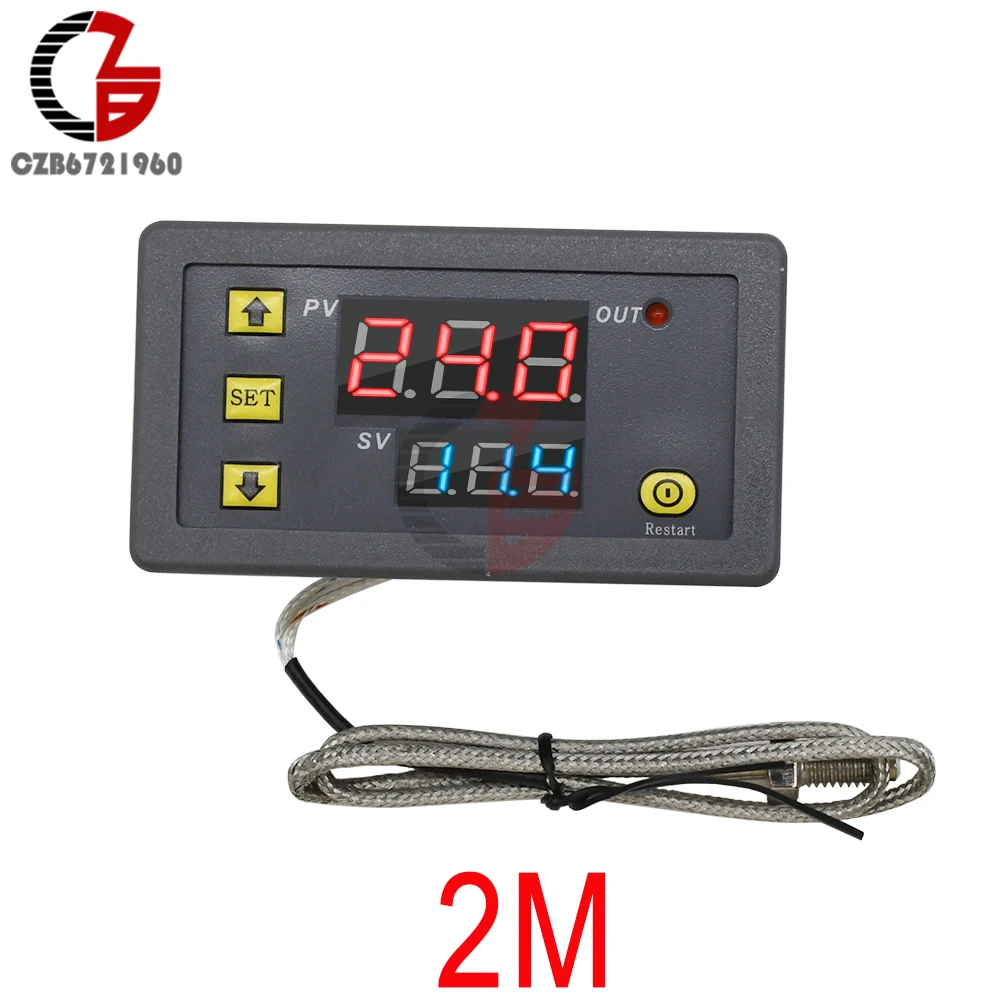 controle de temperatura digital led w3230 regulador termostato controle de calor e resfriamento termorregulador linha de sonda dc 12v 24v ac 110220v 01
