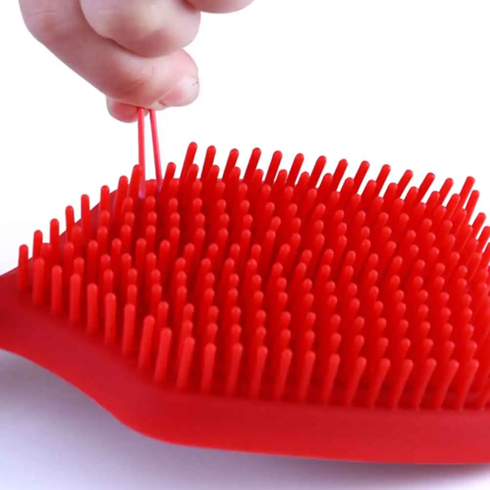 

Silicone Cleaning Brush With Handle Multifunctional Flexible Drag Brush For Pots Easy Wash Red Baking Pan Accessory