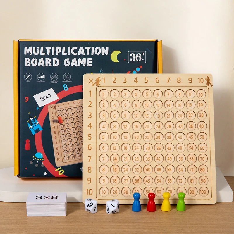 Wooden 99 Multiplication Board Montessori Arithmetic Toys Multiplication Table Math Learning Counting Teaching Aids For Kids