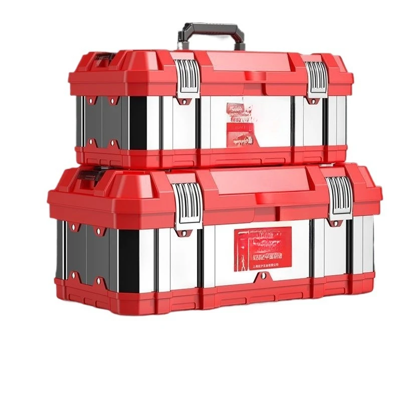 

Stainless Steel Toolbox Set Industrial Grade Multifunctional Car Large Hardware Portable Electrician Household Storage Box