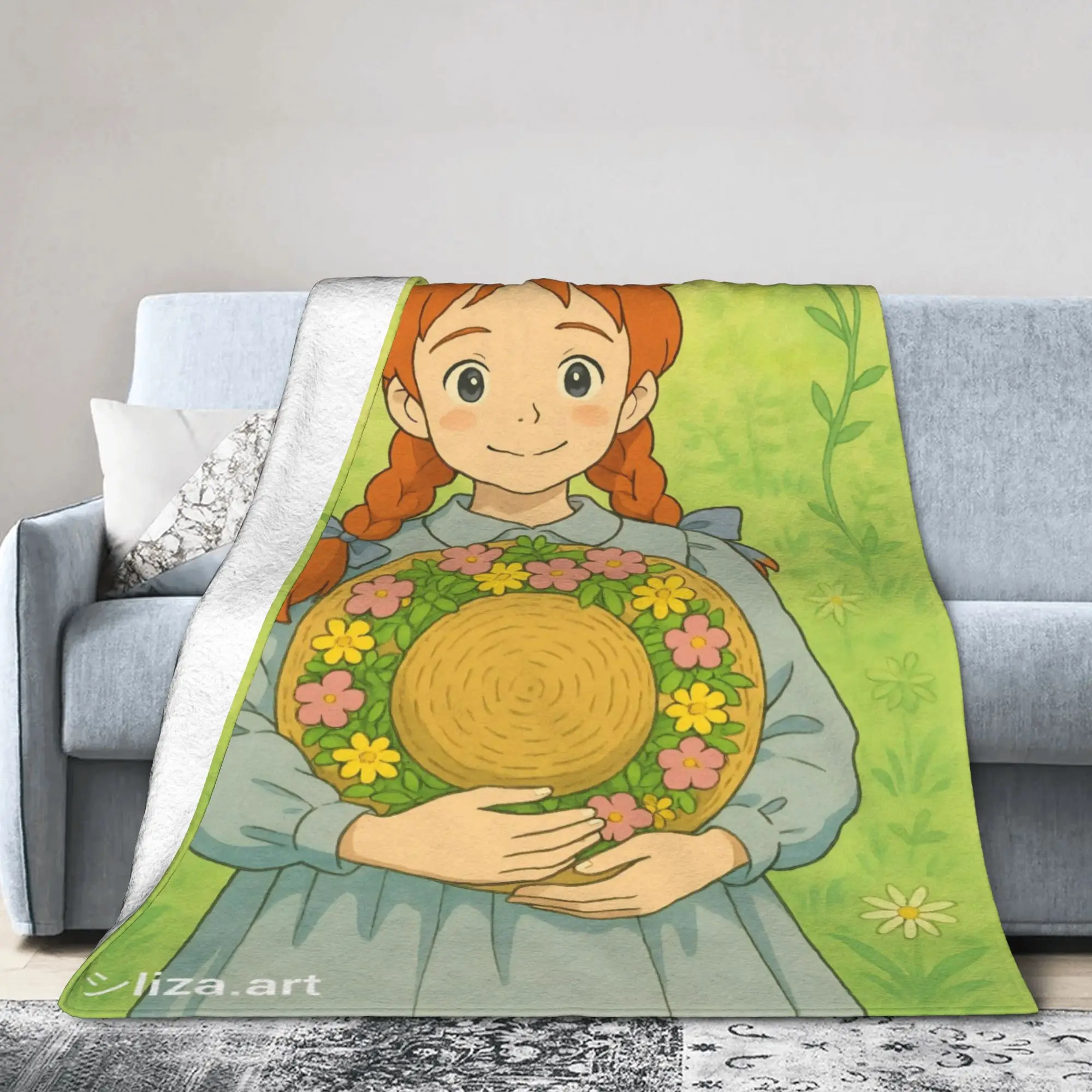 New Arrival A-Anne Shirley Cartoon Blanket Soft Fleece  Comfortable Throw Blanket Machine Washable