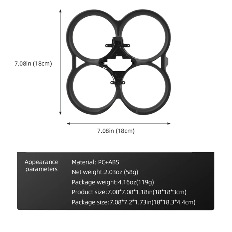 AED5-Propeller Guard For DJI Avata Anti-Collision Bar Ring Propeller Protector Antidrop Protection Drone Accessories