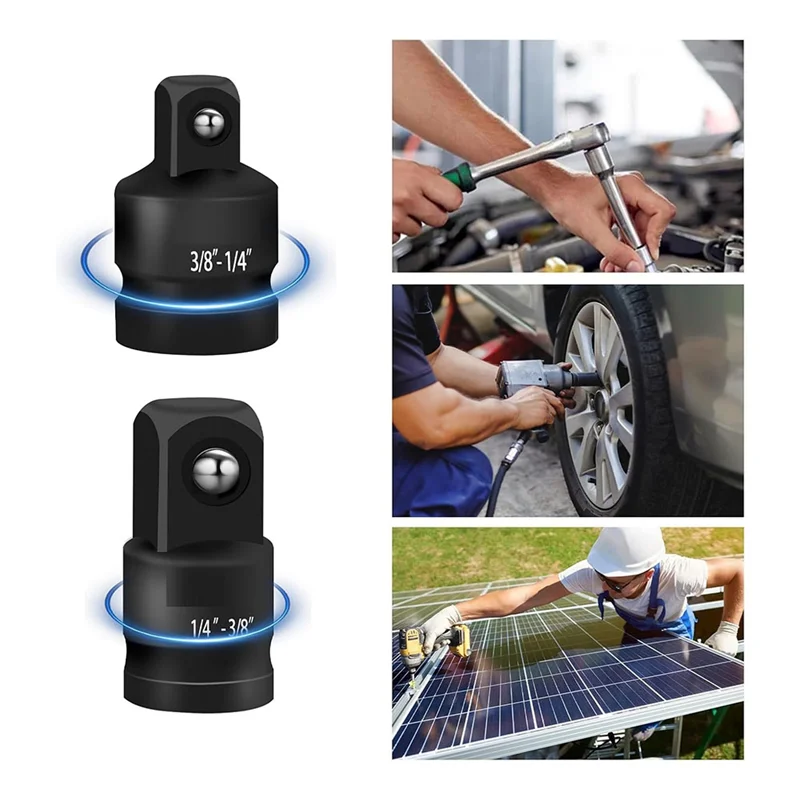 AB47-インパクトソケット減速機とアダプターセット、スチールインパクトアダプターセット、ブレーカーバーレンチ変換キットメカニクスツール