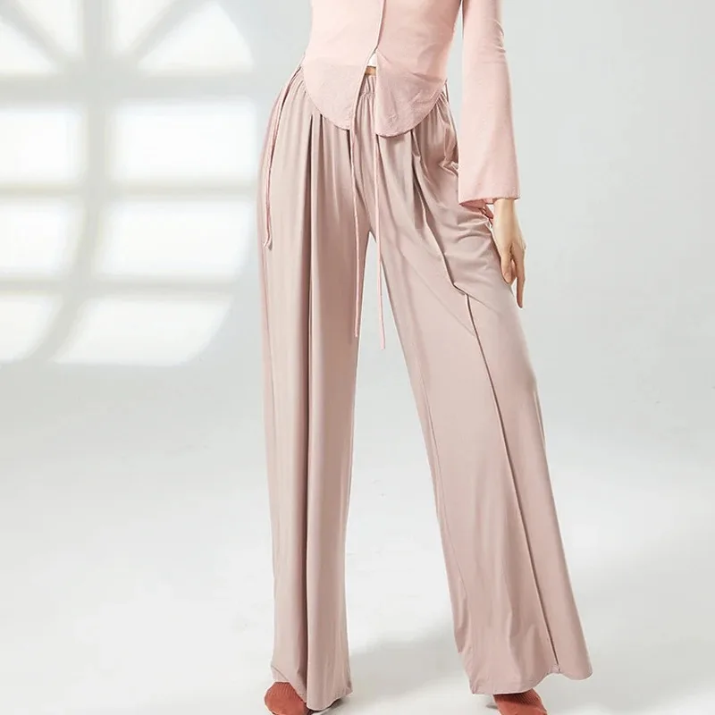 Women Classic Dance Pants Wide Leg Soft Elastic Modern Dance Yoga Body Rhyme Ballet Trainning Practice Trousers