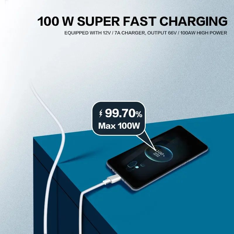 6A 66W USB type C super fast cable for Huawei Mate 40 50 Xiaomi 11 10 pro Oppo R17 fast charging USB C charger cable data cord