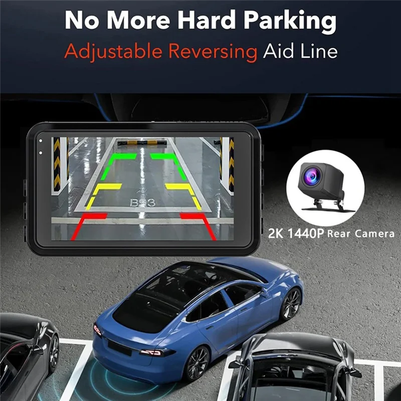 Câmera traseira dianteira do painel do carro dvr para carros, 4k hd, câmera wifi embutida, visão noturna 170 ° Grande Angular, WDR, Parque 24H