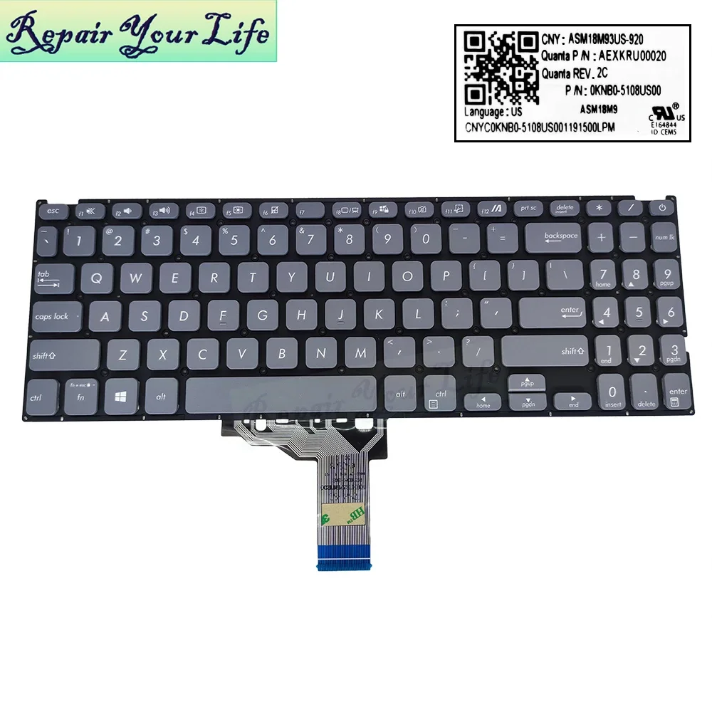 US Spain/Spanish Laptop Keyboard Backlight for ASUS D509 D509D D509DA D509BA D509DJ USA English SP Backlit Keyboard 5108US00