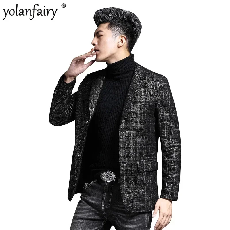 

100% Genuine Leather Jacket Men's Sheepskin Coat Autumn Winter New Leather Clothing Male Suit 2023 Fashion Veste Cuire Homme FCY