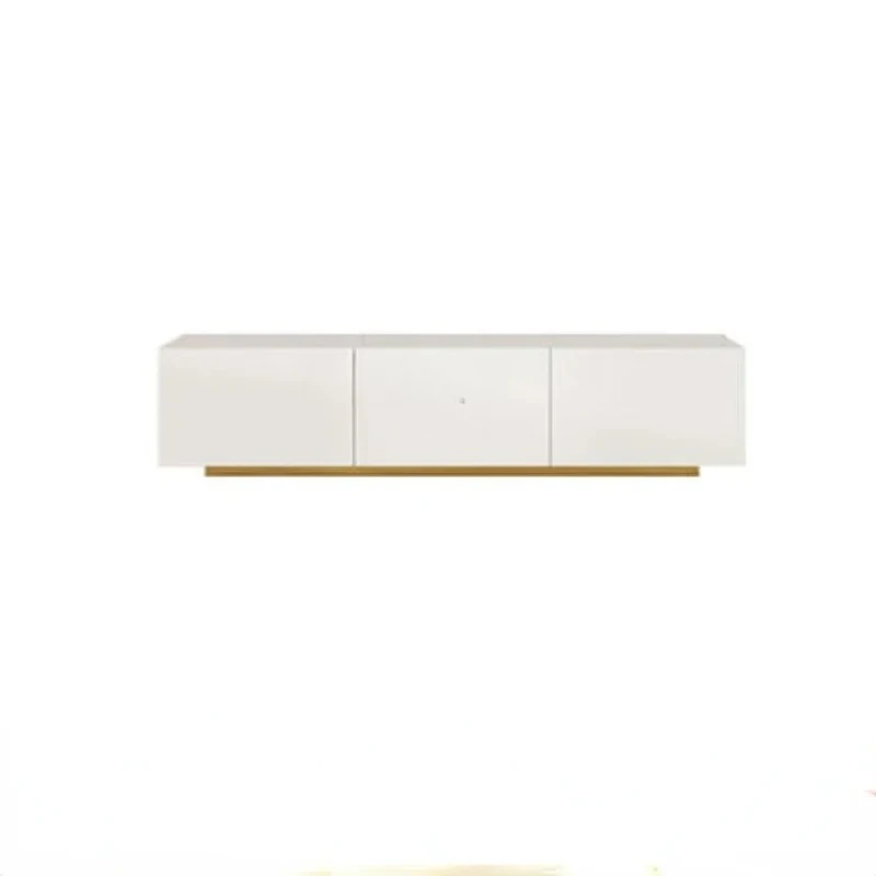 

xz1LBX Light Luxury TV Cabinet and Tea Table Set Home Italian Minimalist White Paint Thin Stone Plate Floor Cabinet