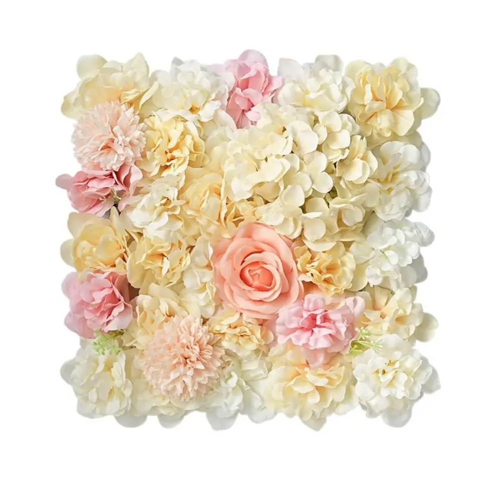 

Handmade Artificial Flower Wall Panels Rose Theme Realistic Rose Wedding Background Easy To Install Wide Application