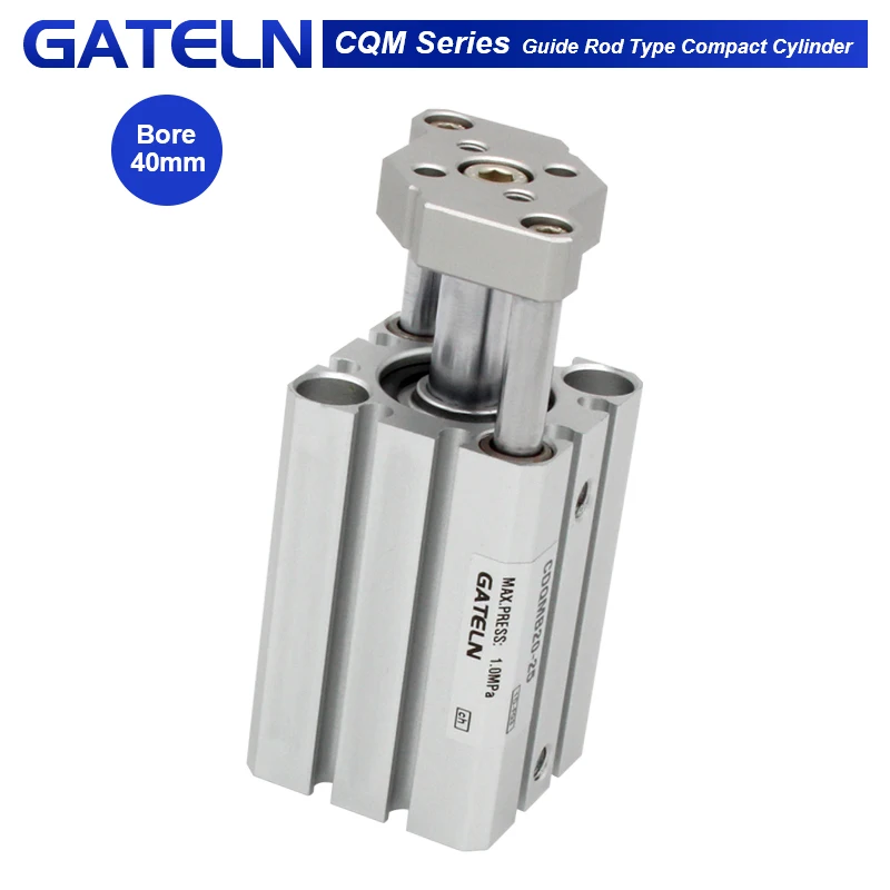 CQMB40 CDQMB40 guide rod type compact cylinder stroke 5/10/15/20/25/30/35/40/45/50/75/100mm