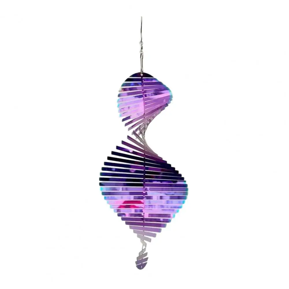Hanging Wind Spiral Wind Spinner Spinner Stainless Steel Spiral Wind Spinner with Hook 3d Reflective Hanging Garden Decor Indoor