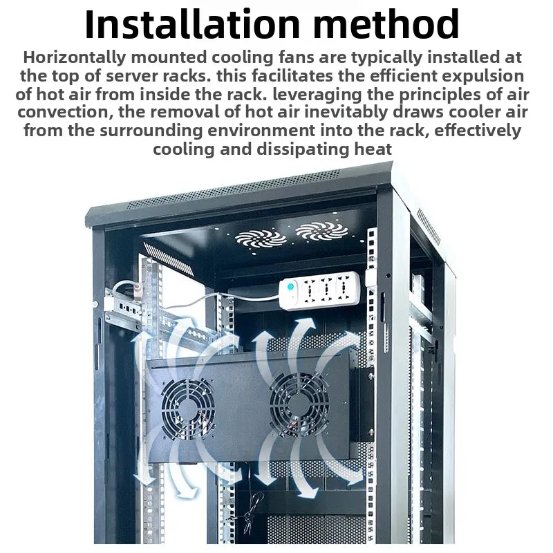 Cabinet 220V Large Air Volume Fan Intelligent Temperature Control Speed Regulation Radiator 485 Silent Energy-saving Fan Unit