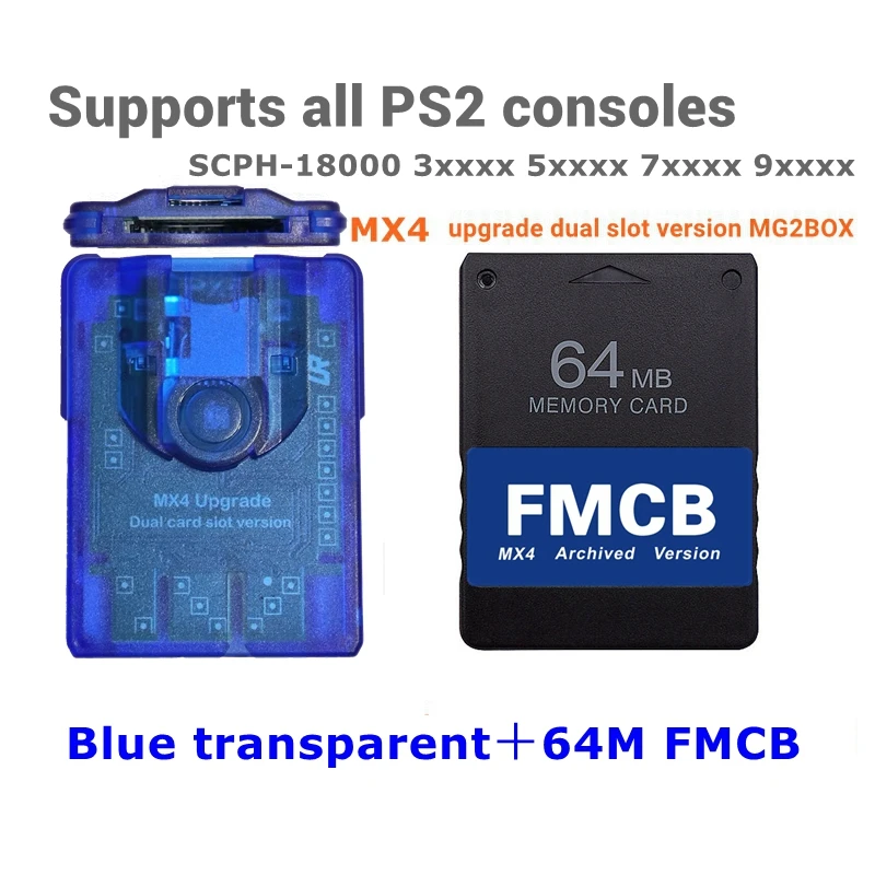 MX4 Dual Slot Edition MG2BOX TF SD Card Adapter For ALL PS2
