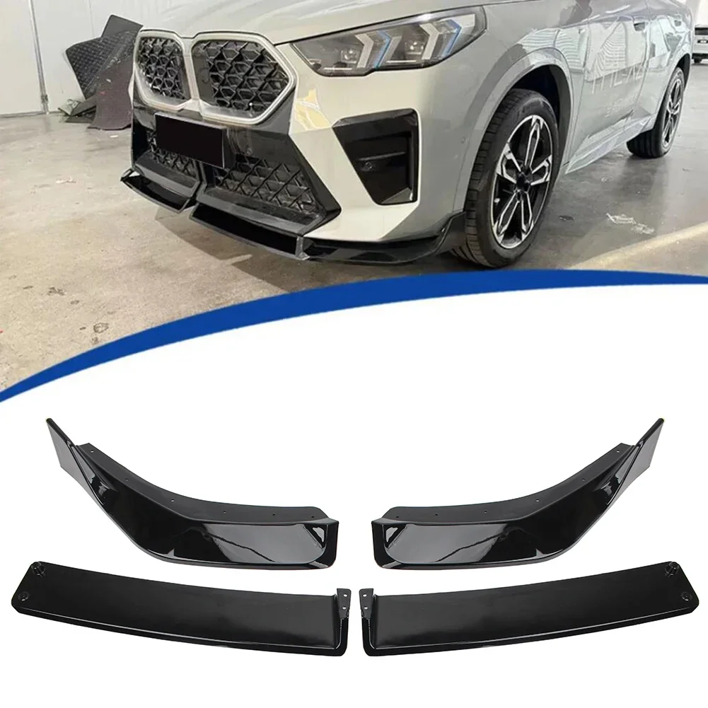 4 Stage Front Lip Splitter Spoiler Side Lower Splitters Body Kit For BMW X2 U10 2023-2024