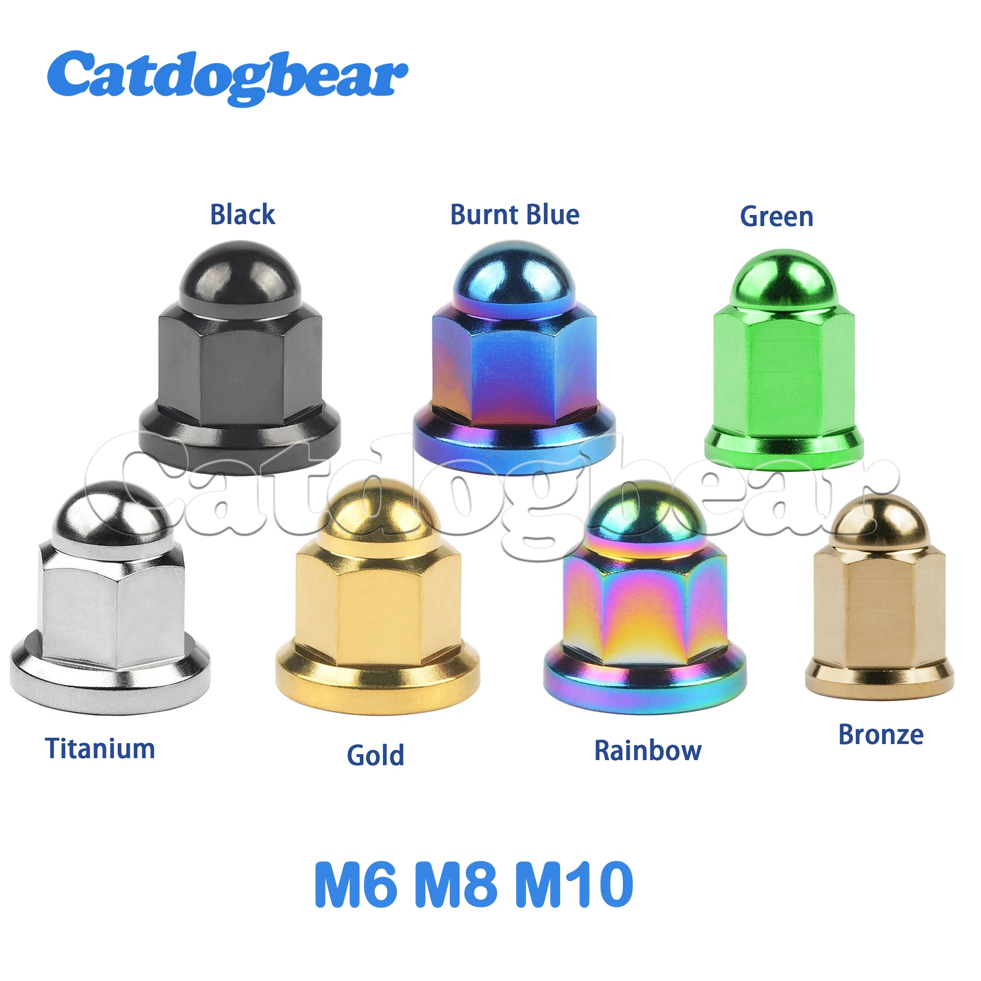 

Catdogbear Titanium Titanium Dome Head Nut M6X1.0mm M8/M10X1.25mm for Bicycle Motorcycle Nut
