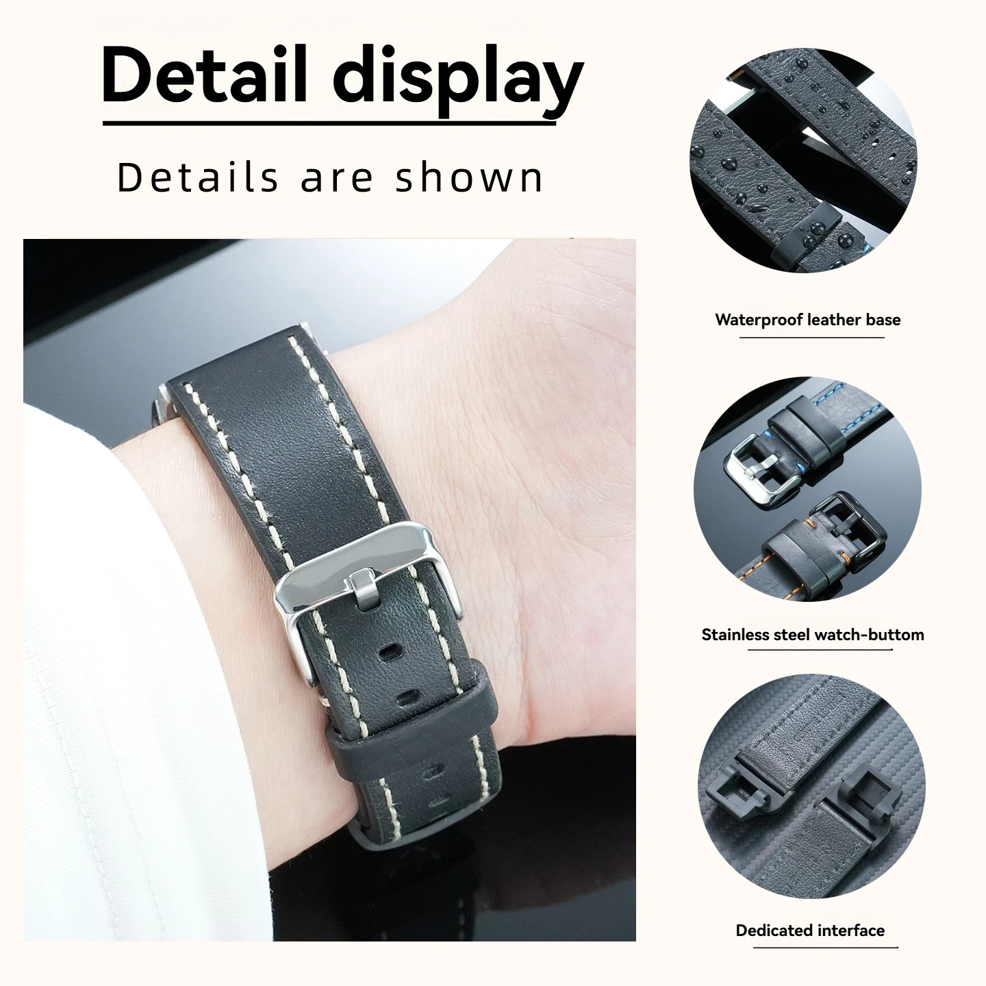 Suitable for Casio G-SHOCK series 3475 GBD-H1000 modified and upgraded soft cowhide Genuine leather watchband accessories view 2