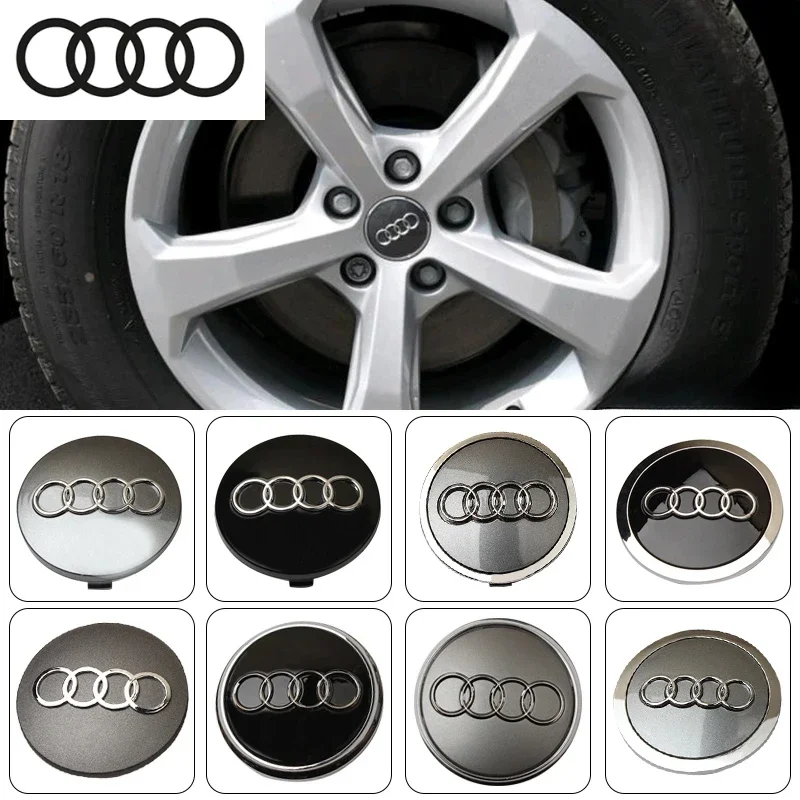 4P 60mm 61mm 68mm 69mm For Audi A3 A4 A5 A6 A7 A8 S4 S6 TT Car Styling Wheel Center Cap Hub Covers Badge 4B0601170 Accessories