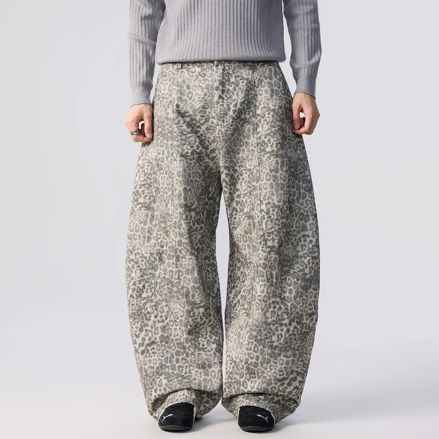 Leopard Wide Leg Baggy Jeans Men Women Streetwear Fashion Hip Hop Loose Casual Denim Pants Jeans Trousers