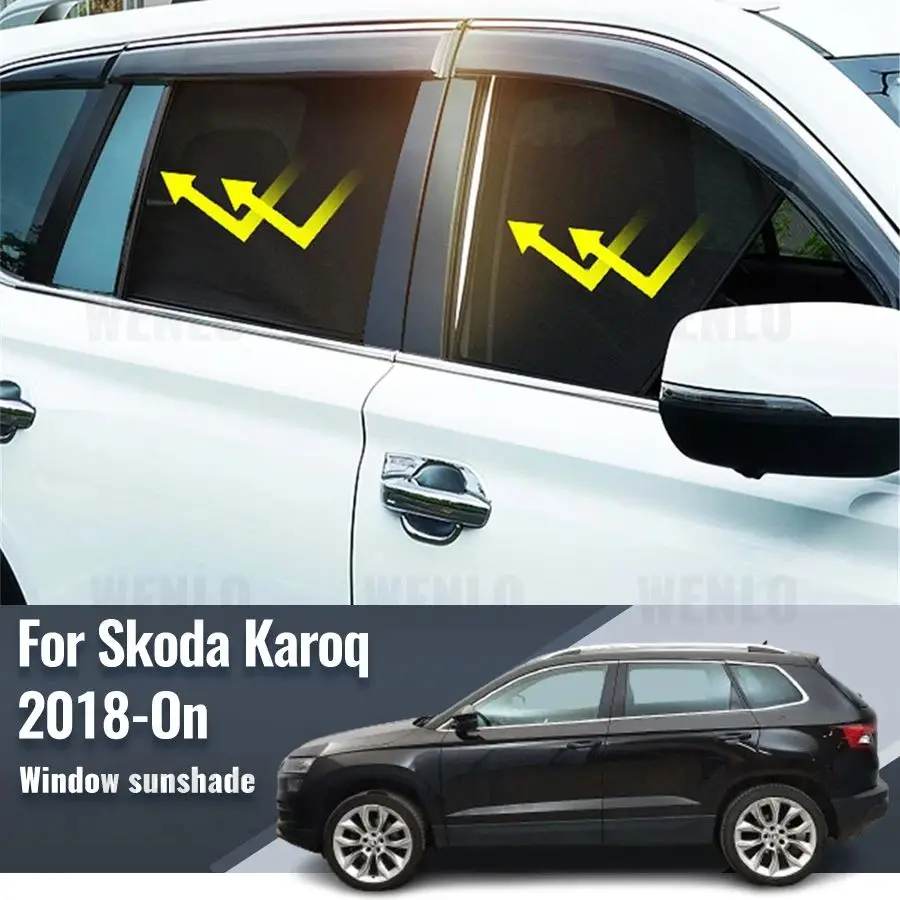 

For Skoda Karoq NU7 2017-2024 Magnetic Car Sunshade Visor Front Windshield Frame Curtain Baby Rear Side Window Sun Shade Shield