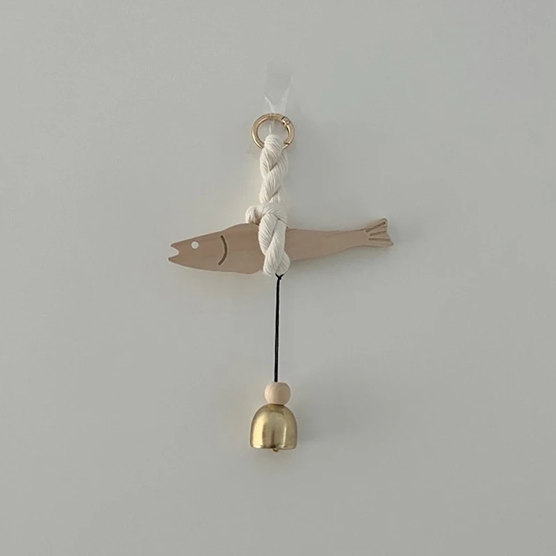 Creative Wooden Fish Hanging Pendant Pollack Wall Decoration Hangable Wooden Door Pendant Artist Home Wind Chime Decoration