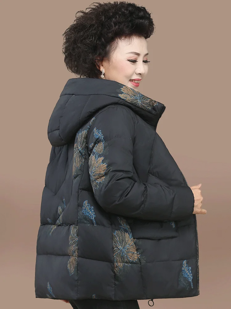 

ort Faionable down Jaet for Middle-Aged Mothers Winter Clothes for andmothers Thiened Polyester Fiber Zipper Closure