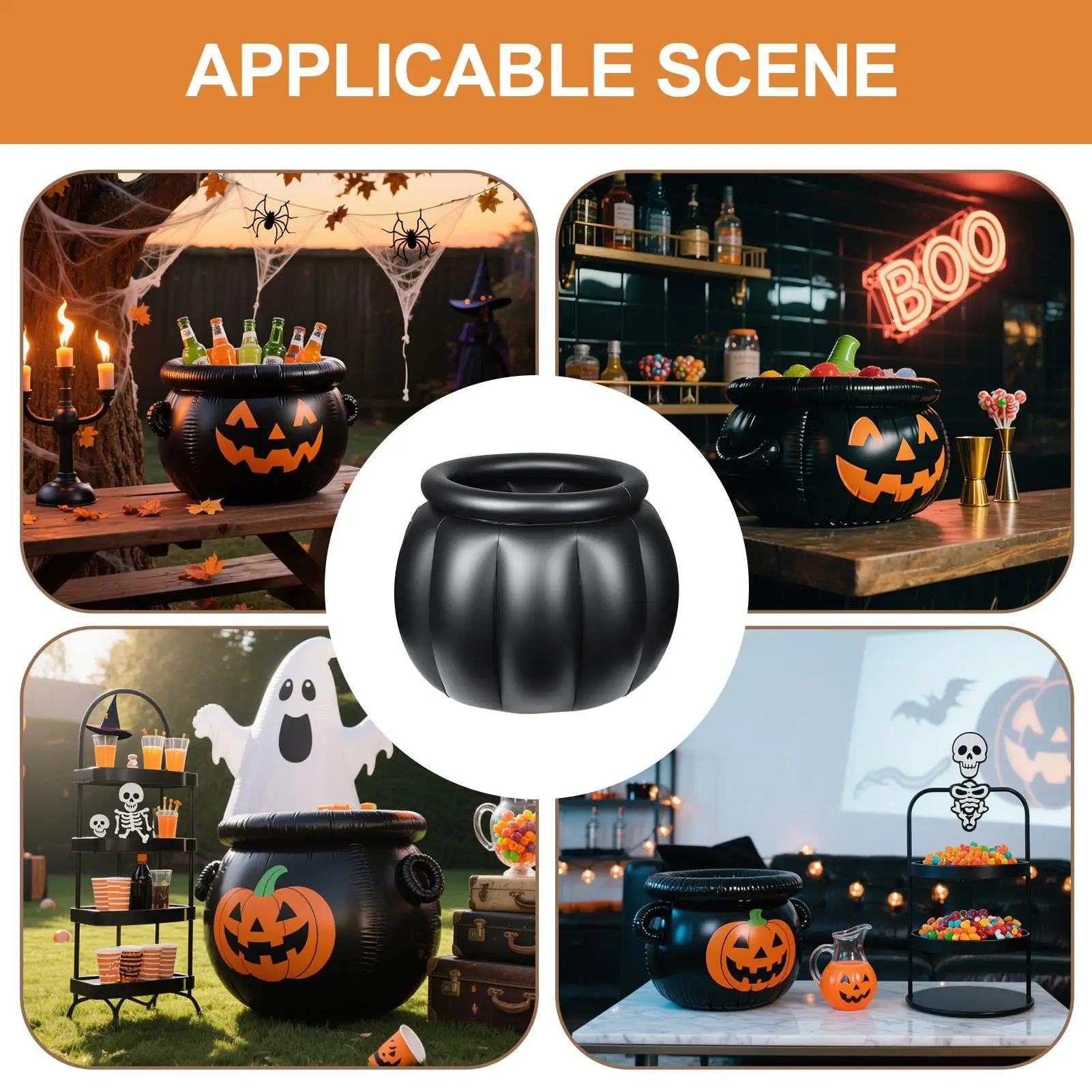 

Halloween Inflatable Drink Cooler Inflatable Halloween Cauldron Drink Cooler 22X18 Inch Decorative Candy Container Horror For
