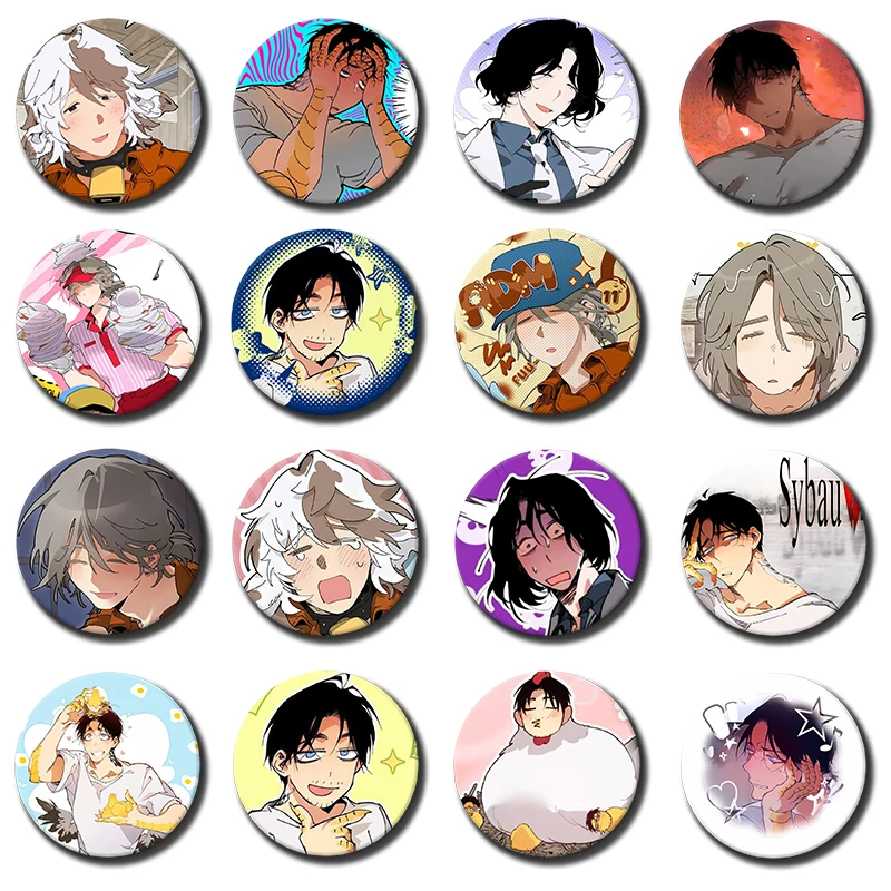 58mm 1PC M-Manhwa Mr As F-Farm round badges pins bag clothing decorations collectibles gifts for friends