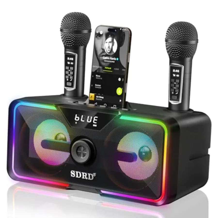 Bluetooth Karaoke Machine for Adult Kid with Storage and Charging Station, Powerful Karaoke System, 12H Playtime, Rechargeable