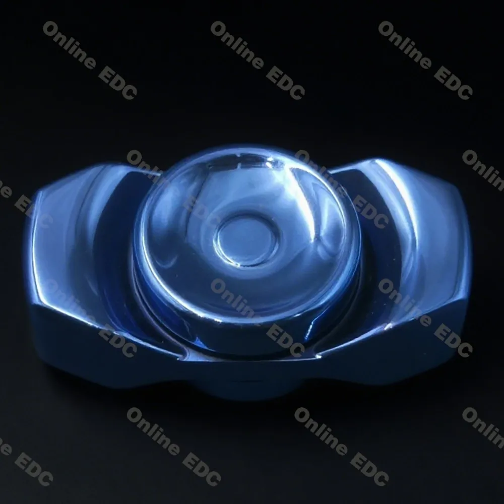 Jouets EDC d'occasion Spinmoon EDC deux feuilles Gyro Fidget Spinner titane bleu métal Fidget jouets pour adultes