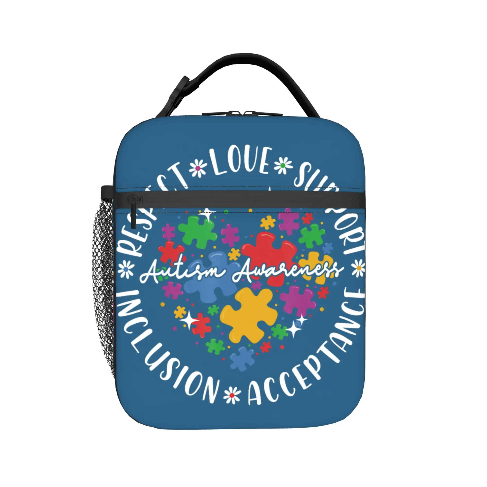 Autism Puzzle Autism Awareness Lunch Bag For Child  Office Designer Lunch Box Fashion Waterproof Thermal Lunch Bags