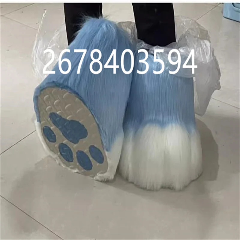 3D Printed Toes Fursuit Cosplay Paw Shoes Furry Cosplay Rubbit Cat Boots Cute Fluffy Animal  Party Cos Unisex Costume