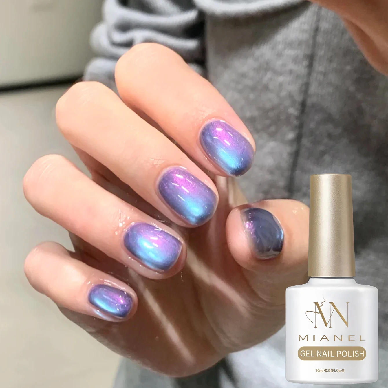 MIANEL 2026 New Arrival Aurora Cat Eye Gel Polish, Skin-Brightening Iridescent Cat Eye Manicure
