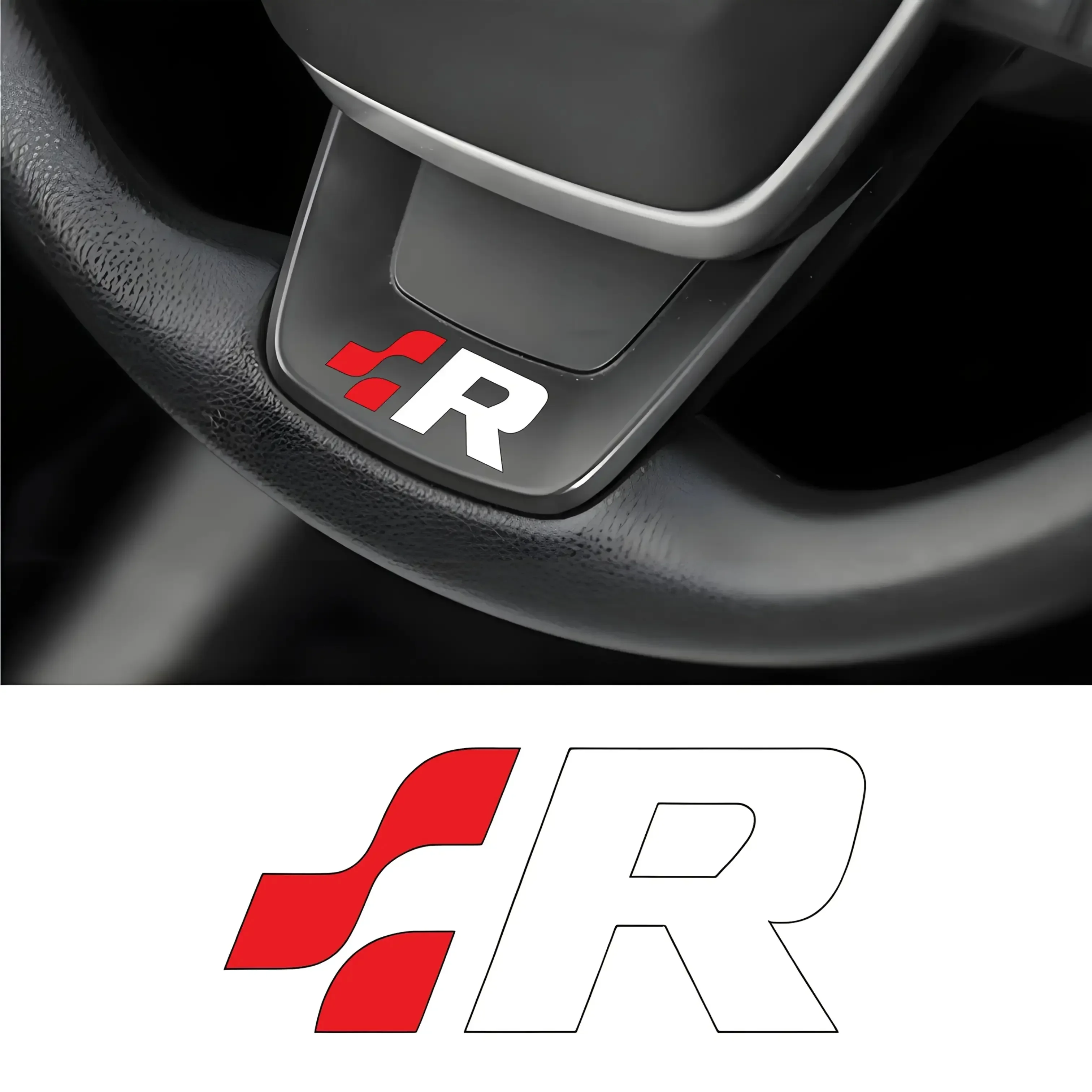 R Badge Emblem Vinyl Decal Sticker, Waterproof Styling Stickers for Car Air Vent Door Handle Window Custom Decor
