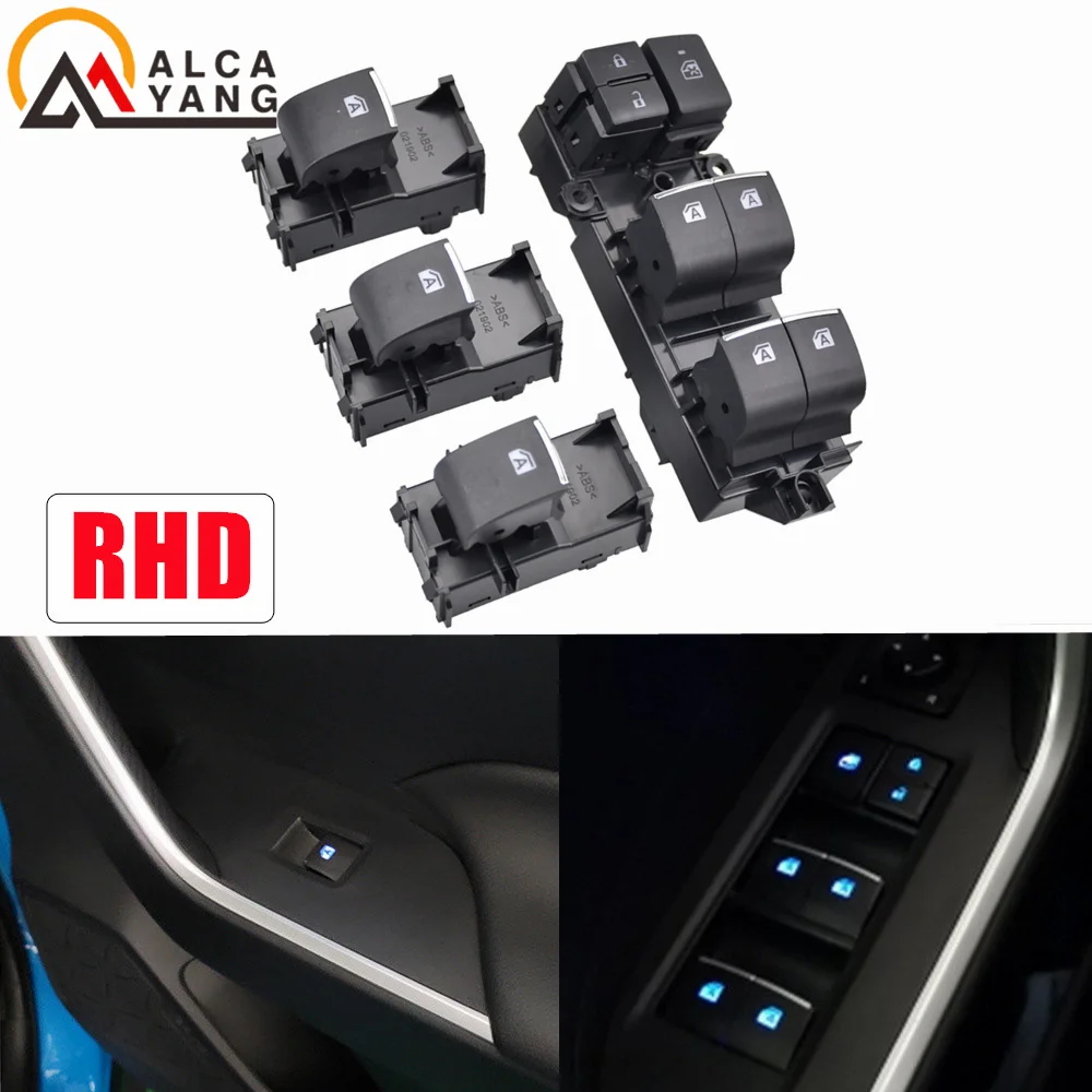 

Left Driving Window Lifter switch driver's side For Toyota RAV4 RAV 4 2019 2020 2021 Blue LED Backlight Car Accessories