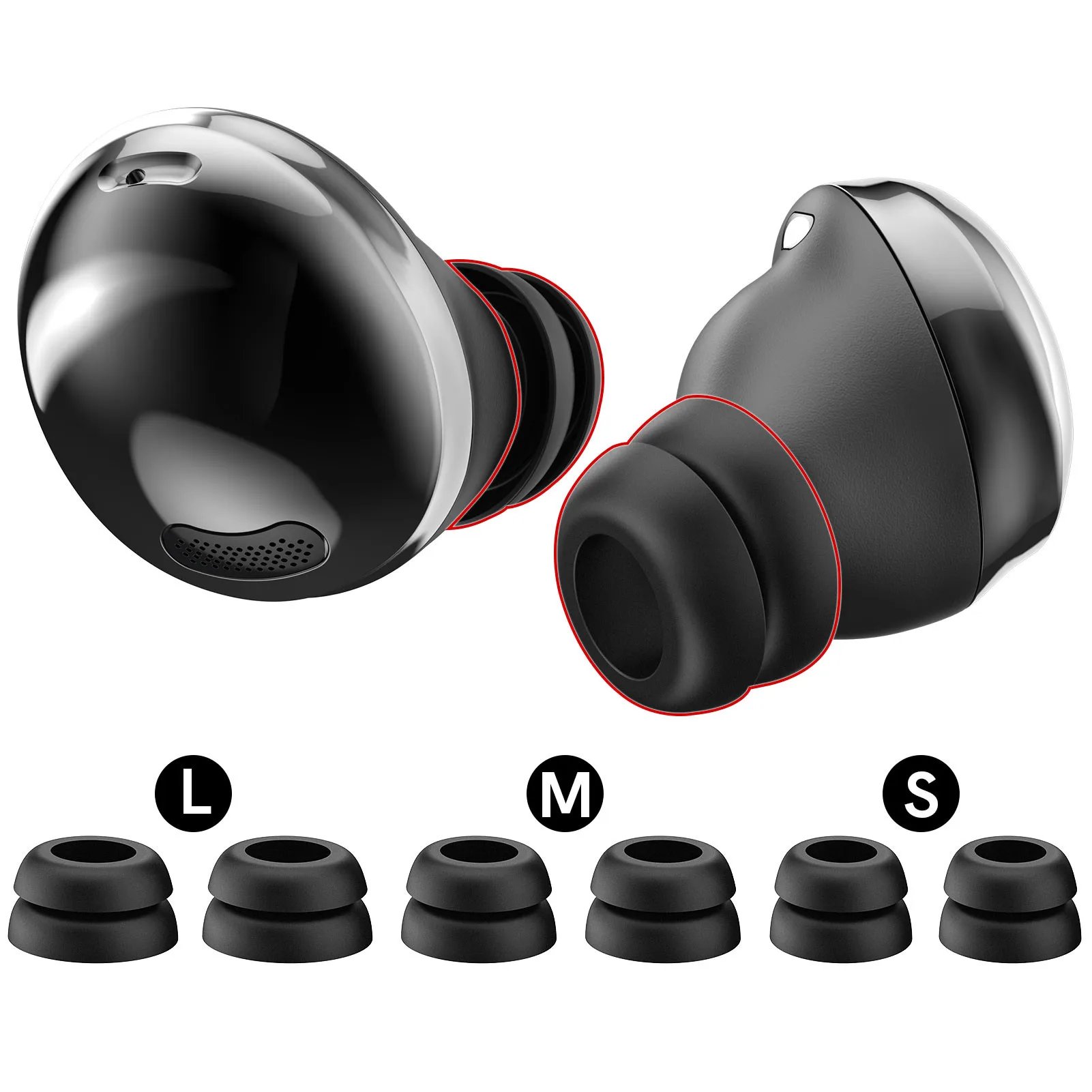 3 Pair Silicone Ear Tips for Samsung Galaxy Buds Pro TWS Earphone Anti-slip Earbuds Pads for Galaxy Buds pro