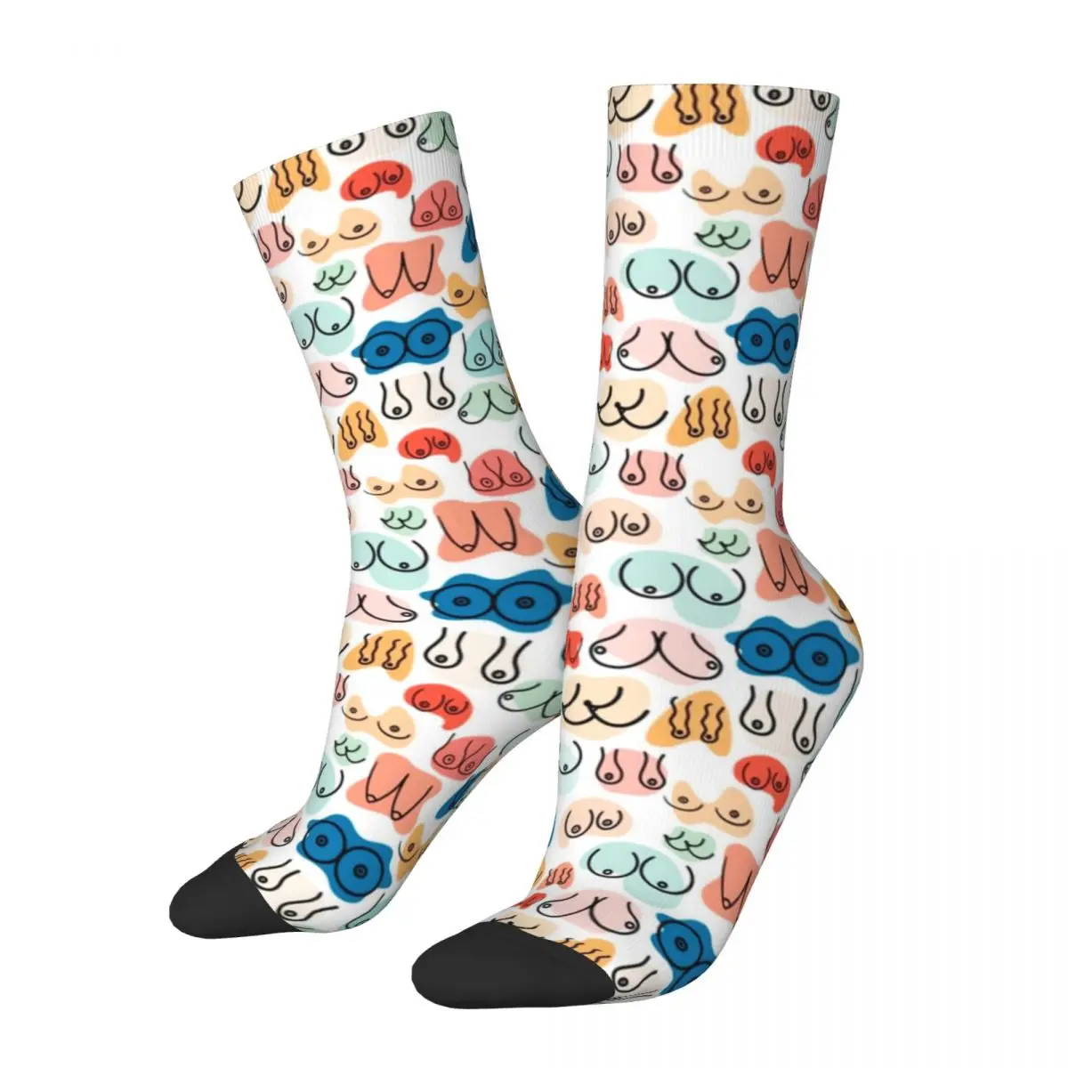 New Male Men Socks Hip Hop Boobs Cartoon Sock Polyester Graphic Women Socks Spring Summer Autumn Winter